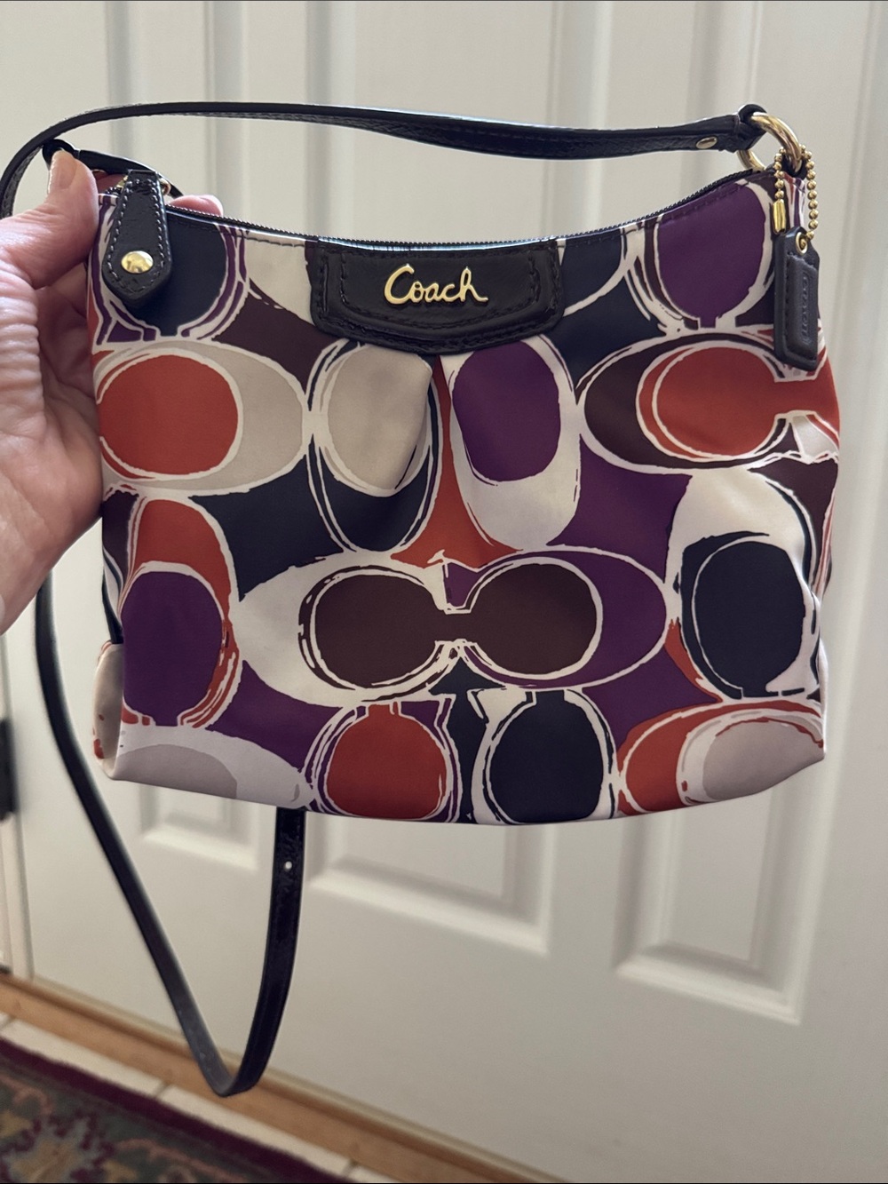 Coach Ashley Scarf Print swing pack shoulder bag/cross body. EC